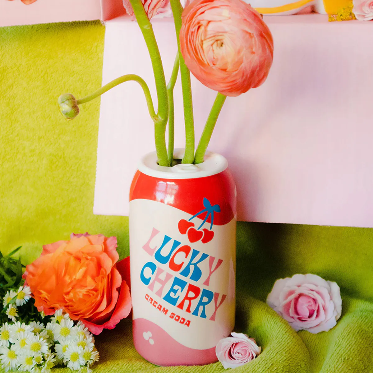 Vase Soda Lucky Cherry Cream - Image 4