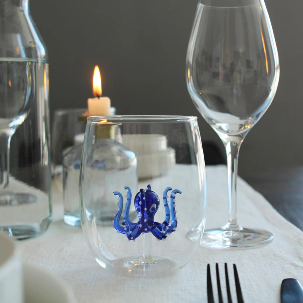 Verre pieuvre - Bleu - Image 4