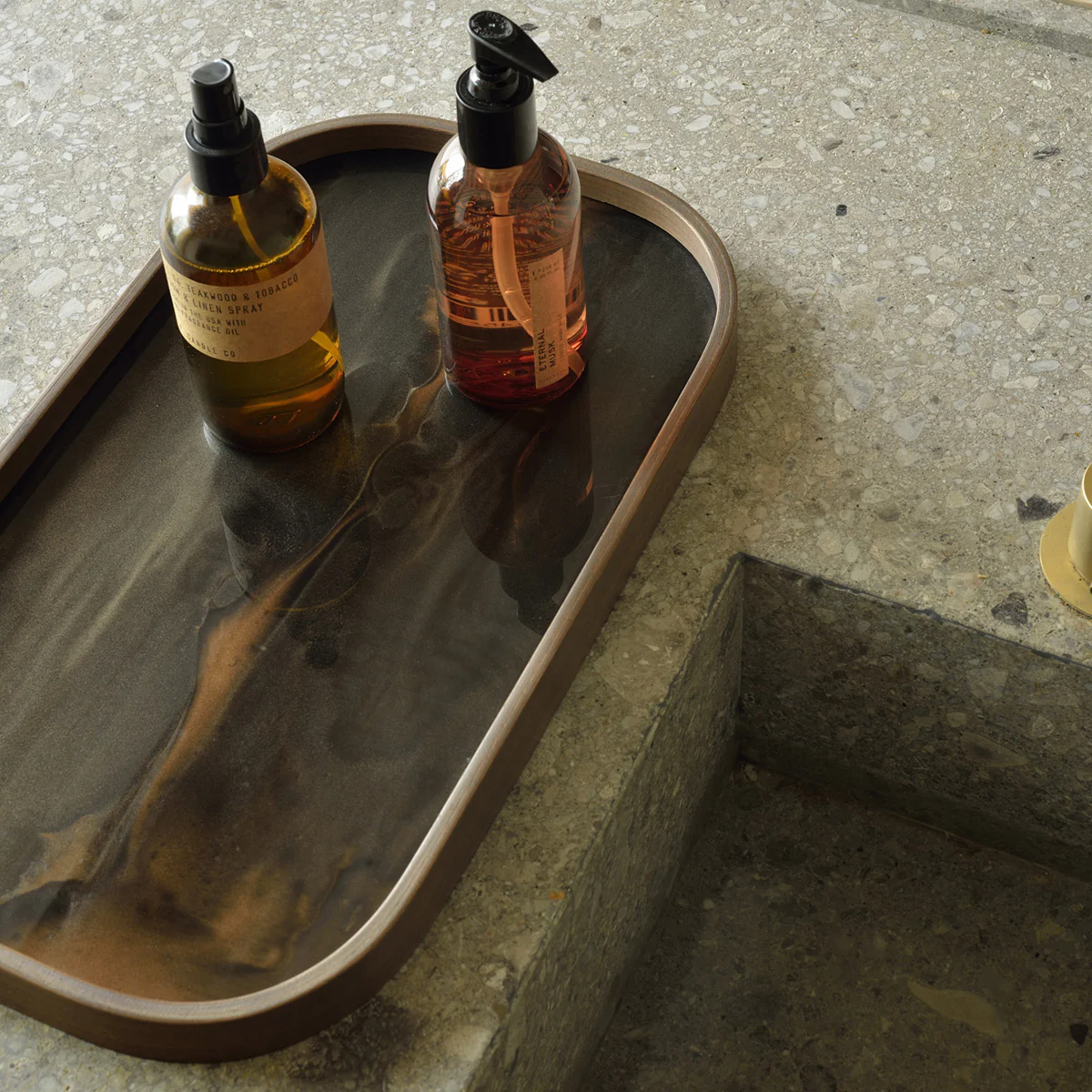 Vide-poche en verre - Bronze Organic - 42 x 24 cm - Image 4